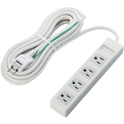 RoHS指令 3ピン対応タップ/4個口/5.0m/ホワイト