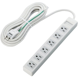 RoHS指令 3ピン対応タップ/6個口/5.0m/ホワイト