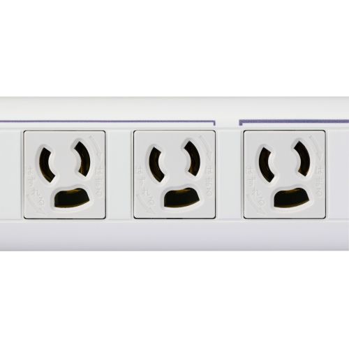 RoHs準拠OAタップ/3P/10個口/2Pスイングプラグ/雷ガード/2m