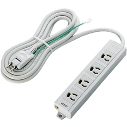 RoHS指令 3ピン対応タップ/4個口/マグネット付/抜け止め/3.0m/グレー