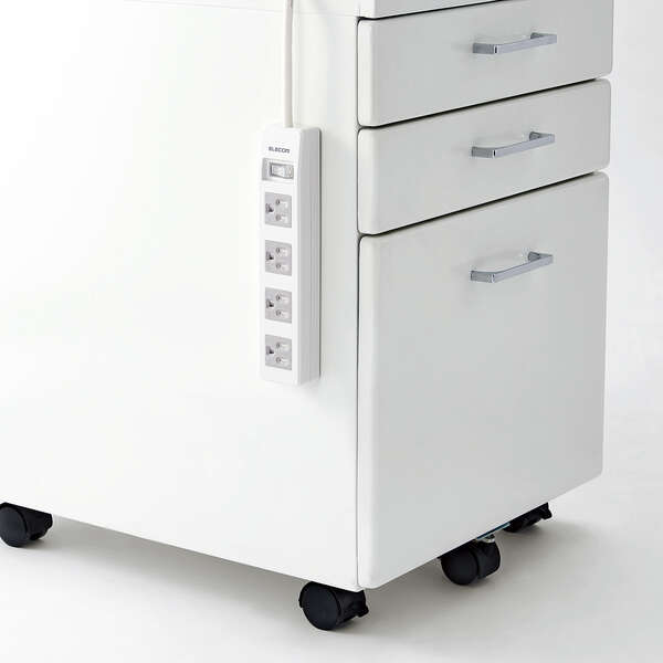 法人用タップ/3P4個口/差込口2P/一括スイッチ/マグネット・ホコリシャッター付/3m/RoHS対応