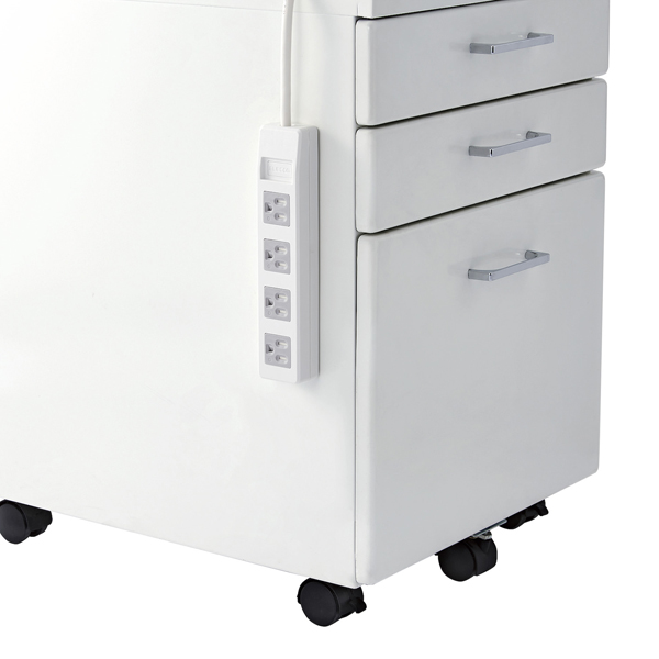 3pinタップ/マグネット付/ホコリシャッター付/4個口/2.5m/ホワイト