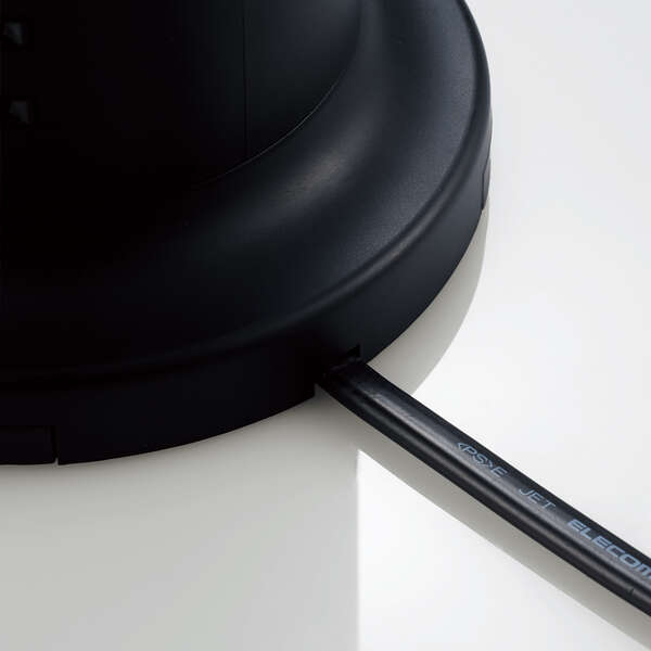 タワー型タップ/12個口/雷サージ付/ホコリ防止シャッター付/固定可能/5ポート合計出力4.8A/2.0m/ブラック