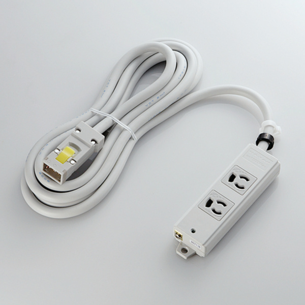 EU RoHS指令準拠ハーネス仕様工事用タップ/3P/抜け止め/マグネット/2個口/3.0m/ホワイト