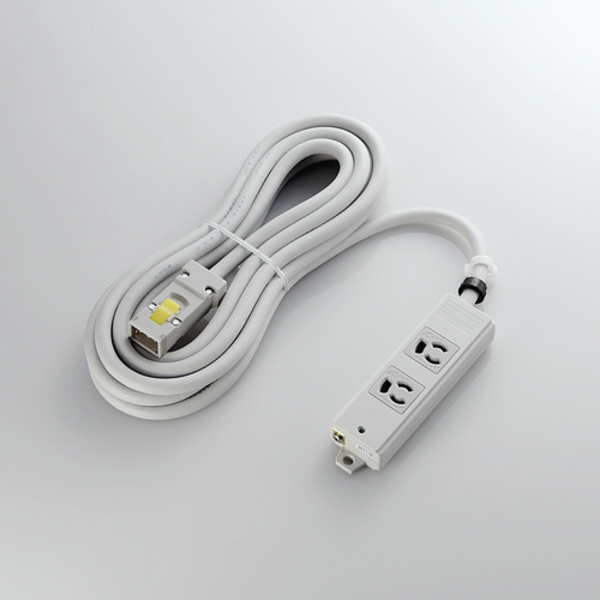 EU RoHS指令準拠ハーネス仕様工事用タップ/3P/抜け止め/マグネット/2個口/5.0m/ホワイト