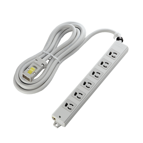 RoHS対応工事用タップ/3P/ハーネスプラグ/抜け止め/マグネット/6個口/3.0m/ホワイト