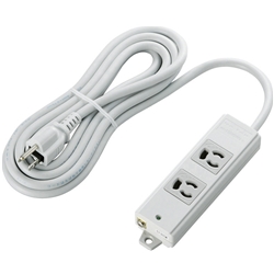 タップ/工事用/抜け止め/3P/2個口/マグネット付き/3m/グレー