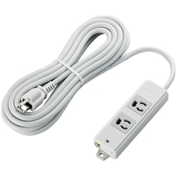 タップ/工事用/抜け止め/3P/2個口/マグネット付き/5m/グレー