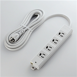 タップ/工事用/抜け止め/3P/4個口/マグネット付き/3m/グレー