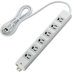 タップ/工事用/抜け止め/3P/6個口/マグネット付き/1m/グレー