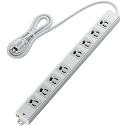 タップ/工事用/抜け止め/3P/8個口/マグネット付き/1m/グレー