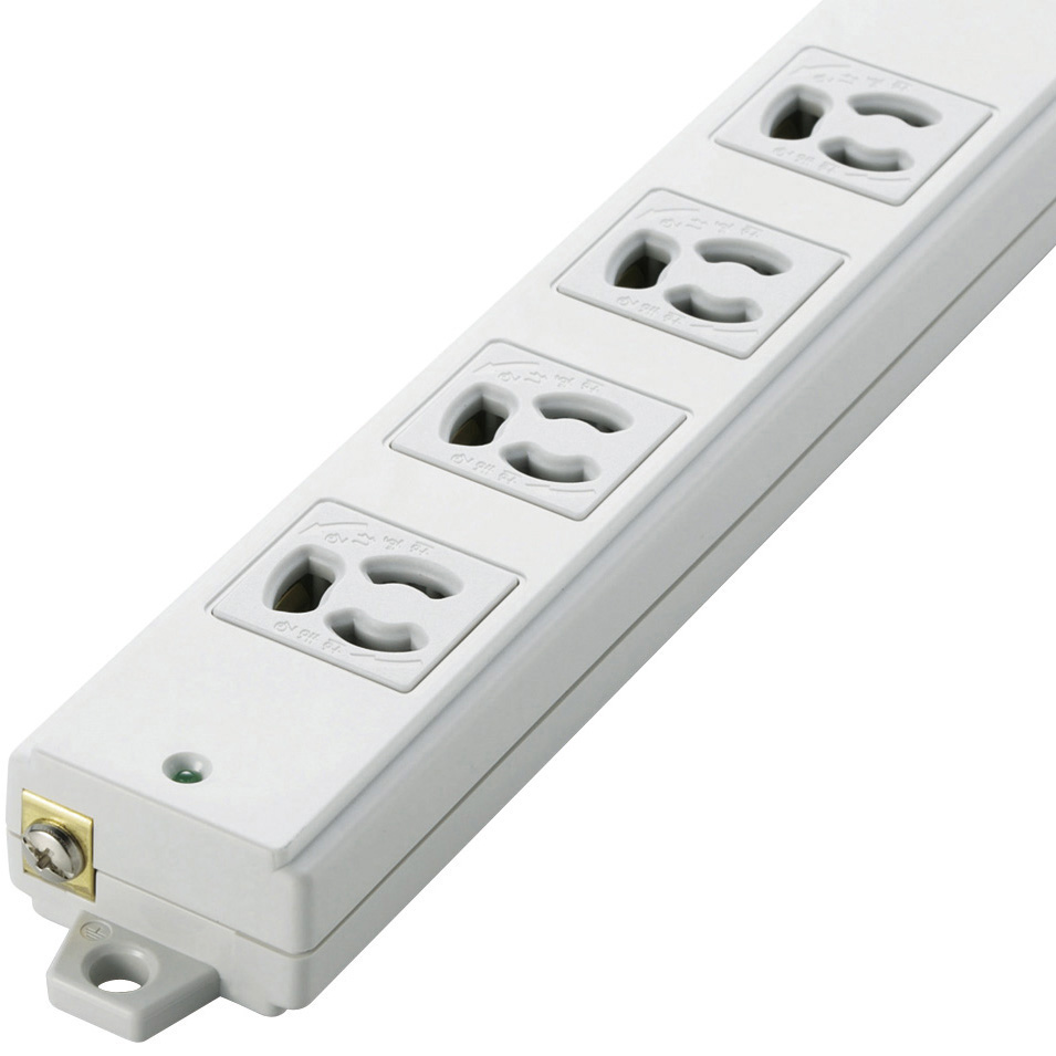 タップ/工事用/抜け止め/3P/8個口/マグネット付き/1m/グレー