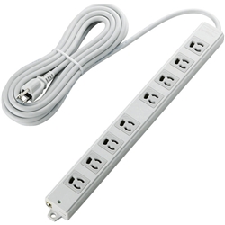 タップ/工事用/抜け止め/3P/8個口/マグネット付き/5m/グレー