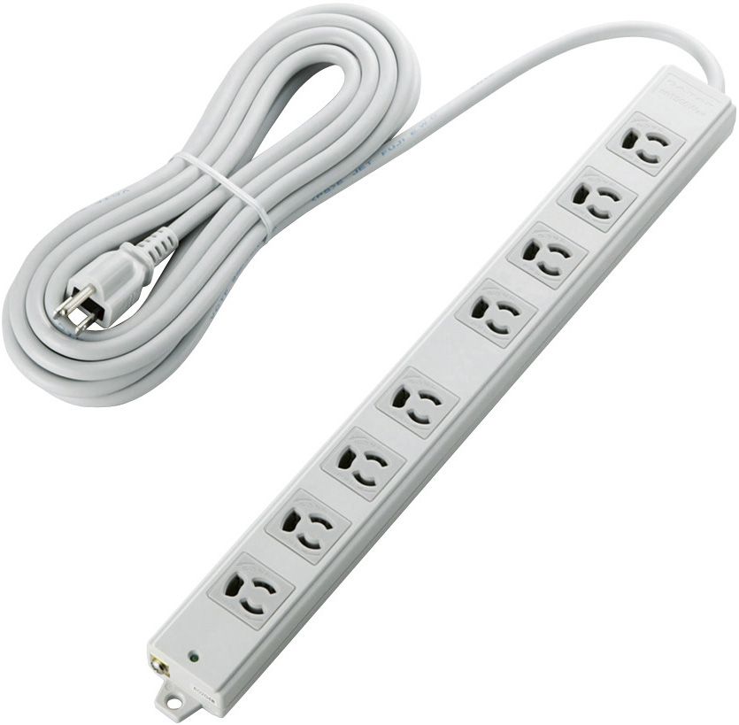 タップ/工事用/抜け止め/3P/8個口/マグネット付き/5m/グレー