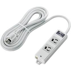 タップ/工事用/抜け止め/3P/2個口/雷ガード/マグネット付き/3m/グレー