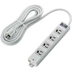 タップ/工事用/抜け止め/3P/4個口/雷ガード/マグネット付き/3m/グレー