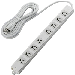 タップ/工事用/抜け止め/3P/8個口/雷ガード/マグネット付き/3m/グレー