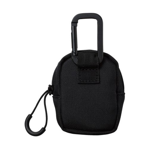 TWS用汎用コンパクトポーチ/Sサイズ/カラビナ/ファブリックタイプ/ブラック