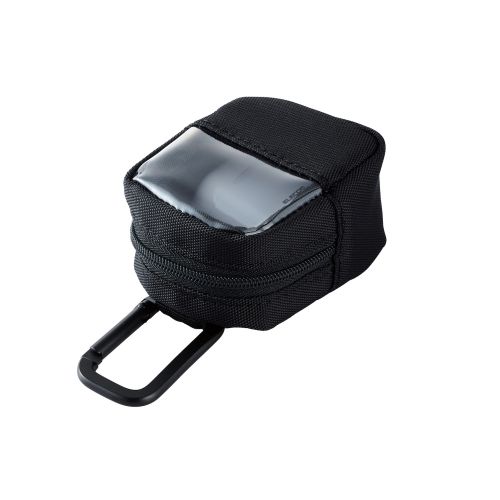 TWS用汎用コンパクトポーチ/Sサイズ/カラビナ/ファブリックタイプ/ブラック