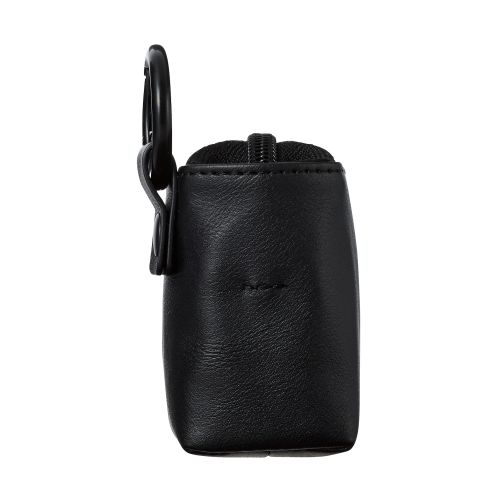 TWS用汎用コンパクトポーチ/Sサイズ/カラビナ/ソフトレザータイプ/ブラック