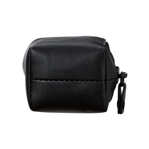 TWS用汎用コンパクトポーチ/Sサイズ/カラビナ/ソフトレザータイプ/ブラック