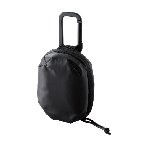 TWS用汎用コンパクトポーチ/Sサイズ/カラビナ/パファータイプ/ブラック