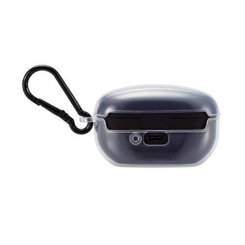 SONY WF-1000XM5対応アクセサリ/ソフトケース/カラビナ付き/ワイヤレス充電対応/クリア