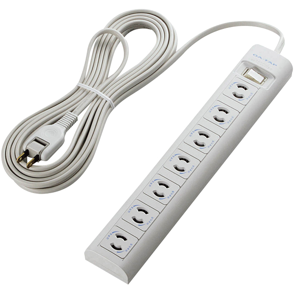 OAタップ/2P/7個口/マグネット/抜け止め/スイッチ/5.0m