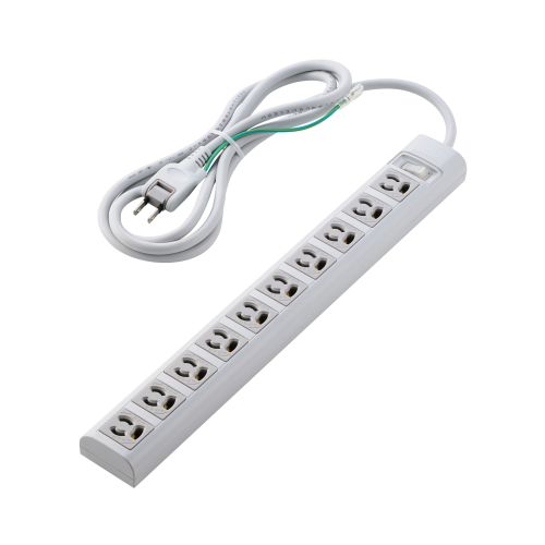 OAタップ/3P/10個口/マグネット/抜け止め/スイッチ/2m