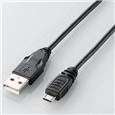 スマートフォン対応Micro-USB(A-MicroB)ケーブル/0.15m/ブラック