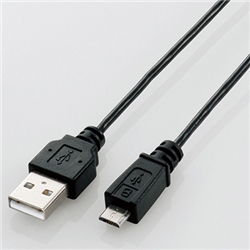 スマートフォン対応極細Micro-USB(A-MicroB)ケーブル/1.0m/ブラック