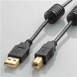 USB2.0ケーブル/フェライトコア付 ABタイプ/1.5m(ブラック)
