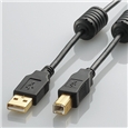 USB2.0ケーブル/フェライトコア付 ABタイプ/5.0m(ブラック)