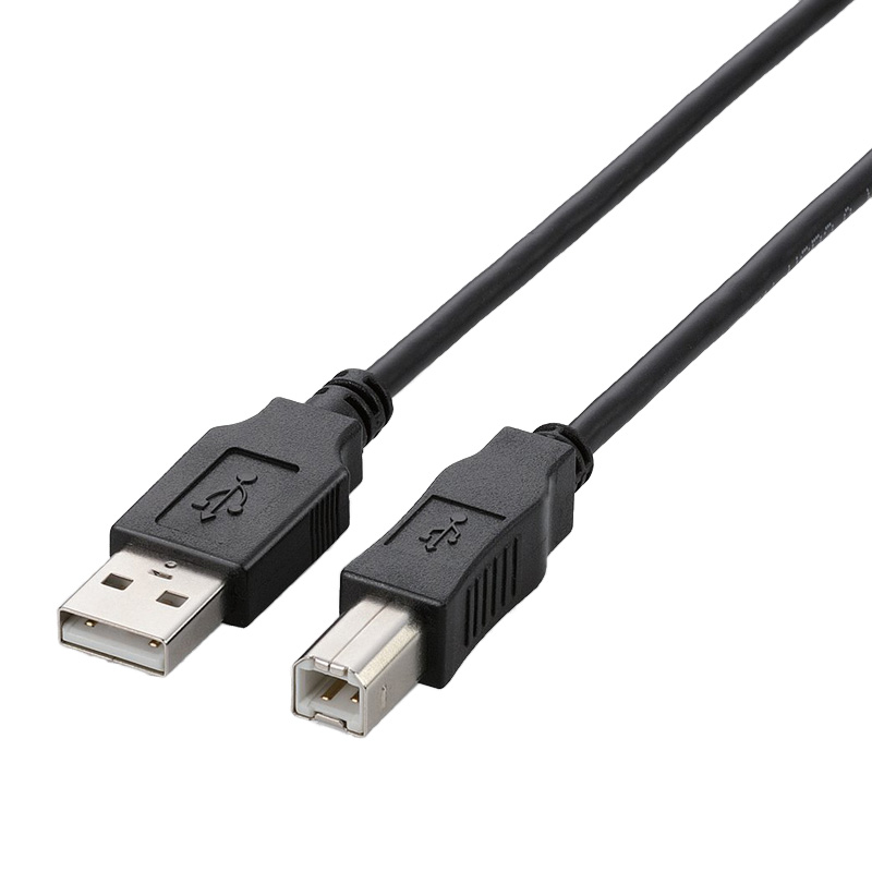 USB2.0ケーブル/A-Bタイプ/ノーマル/1.0m/ブラック