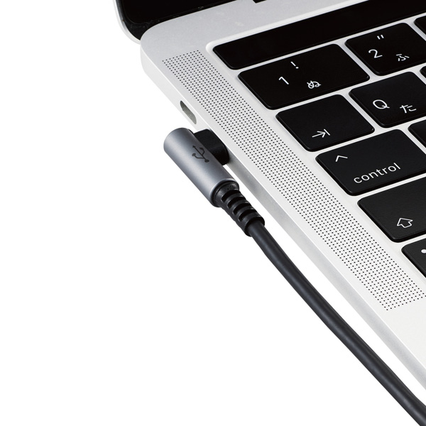 USB2.0ケーブル/C-Cタイプ/L字コネクタ/認証品/USB Power Delivery対応/3A出力/1.5m/ブラック