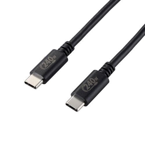 USB2.0ケーブル/C-Cタイプ/認証品/USB Power Delivery対応/240W/1.0m/ブラック