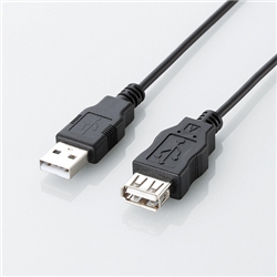 エコUSB2.0延長ケーブル/A-Aメスタイプ/エコ/0.5m/ブラック