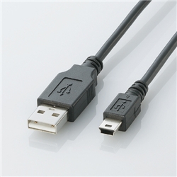 USB2.0ケーブル A-miniBタイプ/0.5m(ブラック)