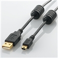 USB2.0ケーブル/フェライトコア付 A-miniBタイプ/3.0m(ブラック)