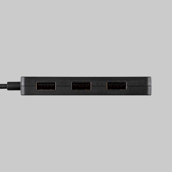 USB HUB2.0/Type-C変換アダプタ付き/カラフルモデル/バスパワー/4ポート/ブラック