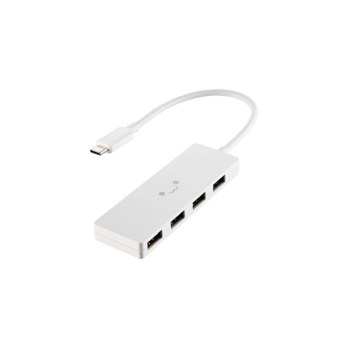 USB HUB/USB-C/USB2.0/バスパワー/4ポート/15cm/ホワイトフェイス
