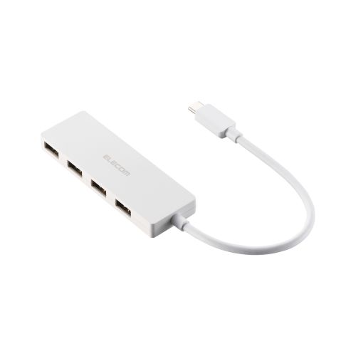 USB HUB/USB-C/USB2.0/バスパワー/4ポート/15cm/ホワイト