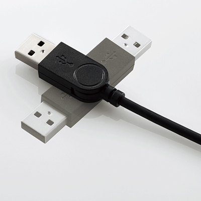 USB2.0ハブ/機能主義/バスパワー/4ポート/100cm/ブラック