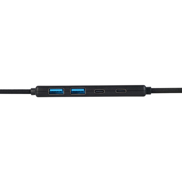 USB HUB/USB-C/5Gpbs/USB-A×2/Type-C-×2/USB PD 100W対応/バスパワー/4ポート/ブラック