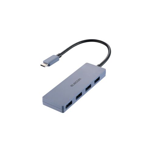 USB HUB/USB-C/USB5Gbps/バスパワー/4ポート/15cm/ネイビー