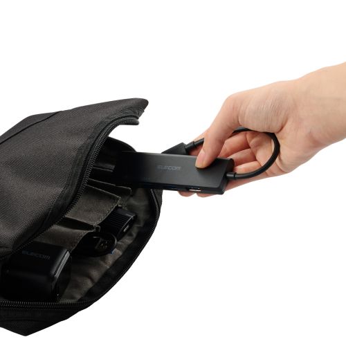 USB HUB/USB-C/5Gpbs/USB-A×3/Type-C-×1/PD100W対応/バスパワー/4ポート/ブラック