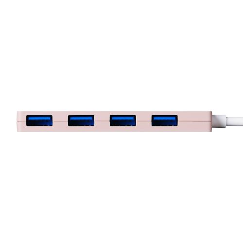 USB HUB/USB-C/USB5Gbps/バスパワー/4ポート/15cm/ピンク
