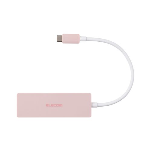 USB HUB/USB-C/USB5Gbps/バスパワー/4ポート/15cm/ピンク