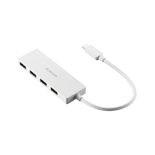 USB HUB/USB-C/USB5Gbps/バスパワー/4ポート/15cm/ホワイト