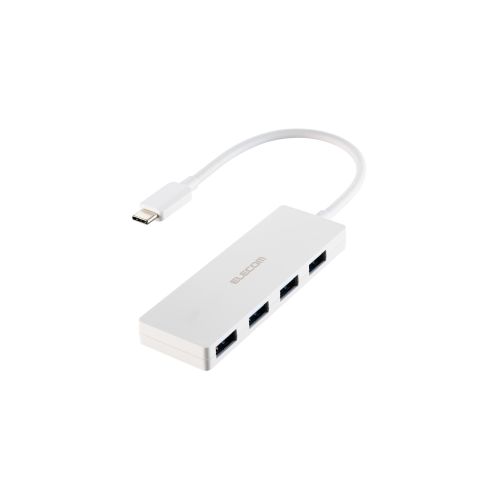 USB HUB/USB-C/USB5Gbps/バスパワー/4ポート/15cm/ホワイト